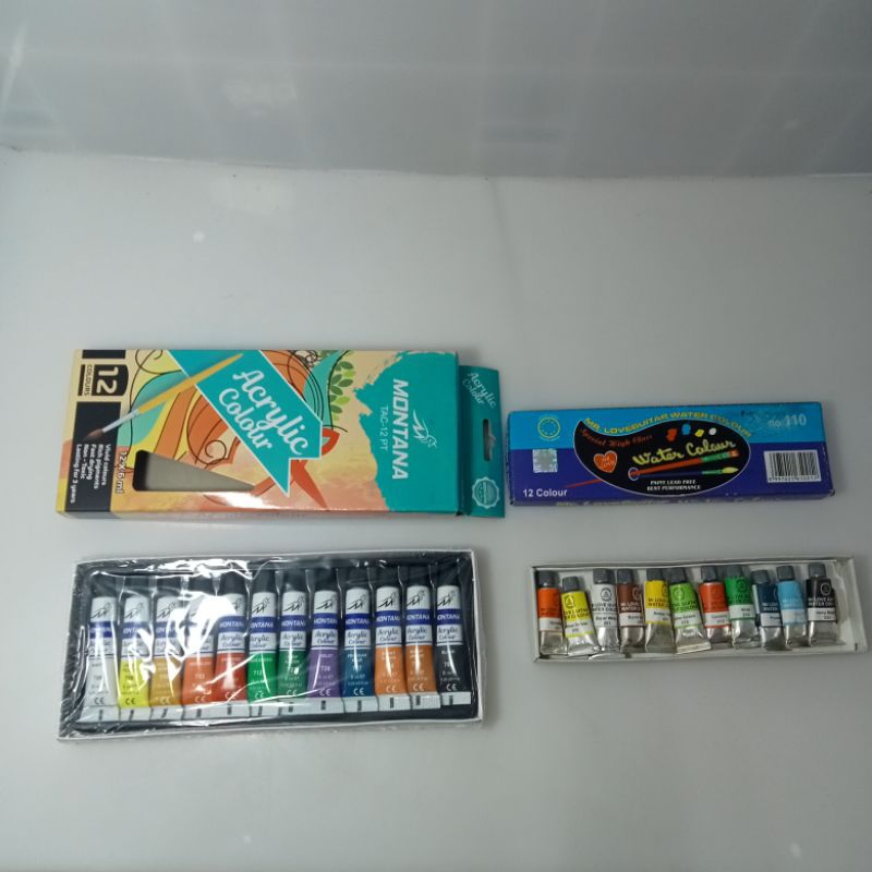 

MONTANA ACRYLIC COLOUR TAC-12 PT / CAT AKRILIK / CAT AIR 12 WARNA / KUAS CAT / PALET CAT