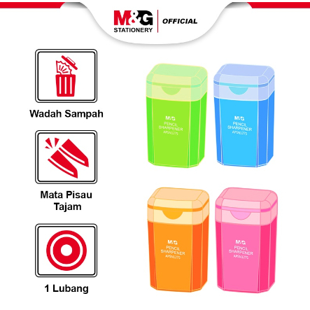 

M&G Rautan/Serutan Pensil 1 Lubang + Wadah Sampah [Per 1 Pcs]