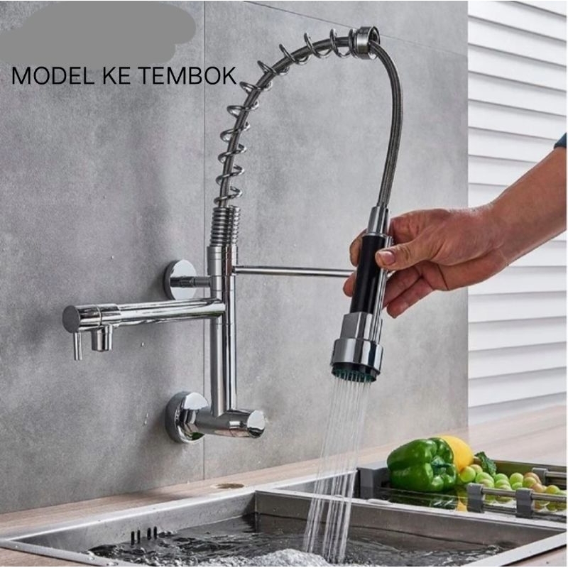 KRAN CUCI PIRING TEMBOK MODEL TARIK