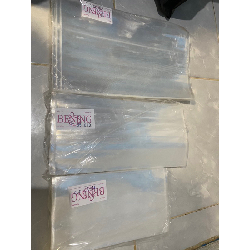 Plastik PP kaca bening tebal 0,10 1kg