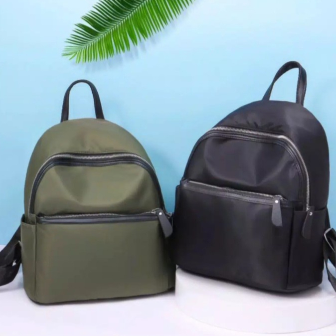 Tas Lucu TAS RANSEL ANTI AIR BACKPACK WANITA HITAM MOTIF MINI BAG KOREA KULIAH OLAH KERJA TA126B5
