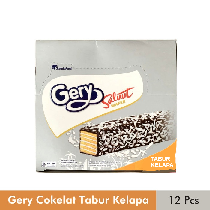 

{ PerBox isi 12 } Gery Saluut Wafer Tabur Kelapa - dengan toping taburan kelapa asli