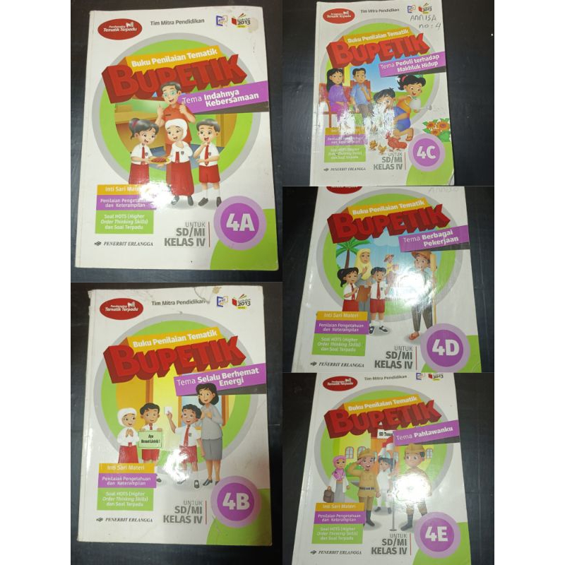 BUPETIK BEKAS SD / MI KELAS 4 VI 4A 4B 4C 4D 4E PENERBIT ERLANGGA KURIKULUM 2013
