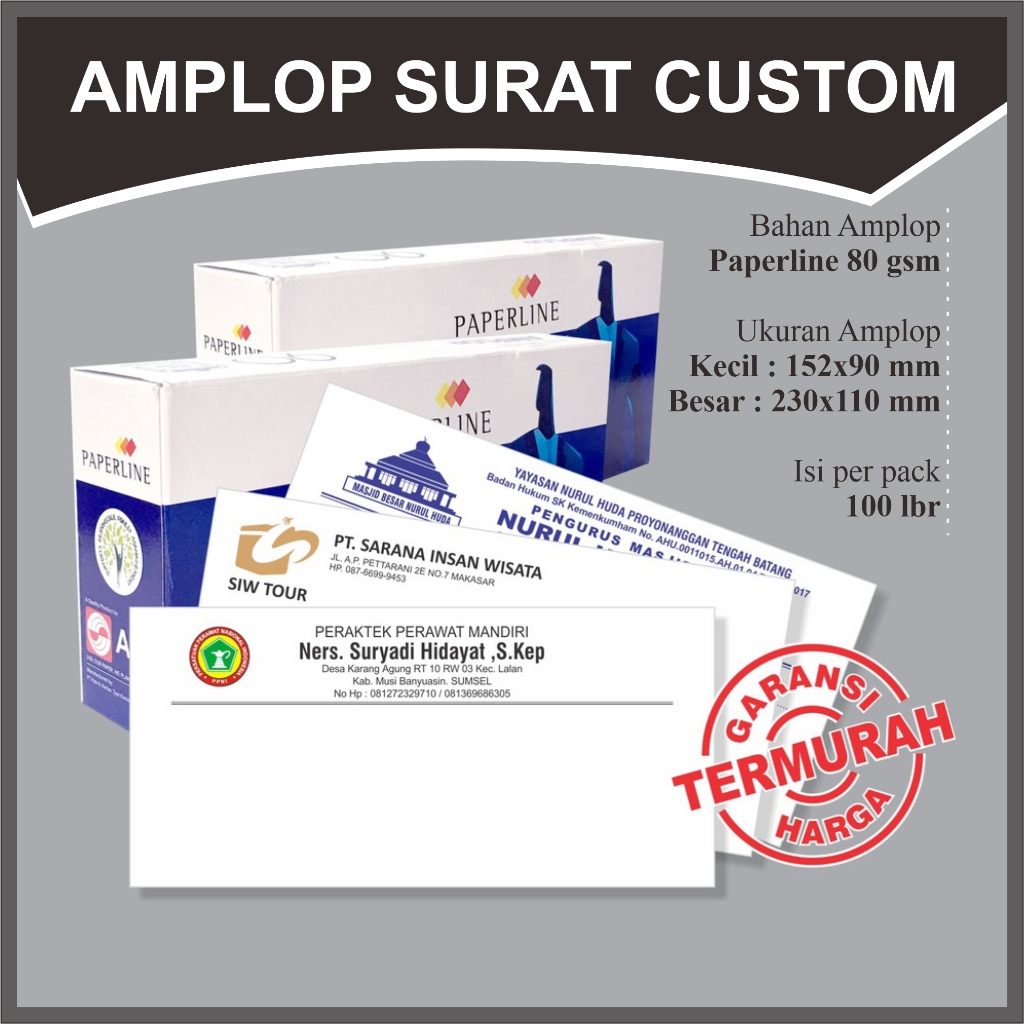 AMPLOP SURAT CUSTOM nama sendiri zain grafika