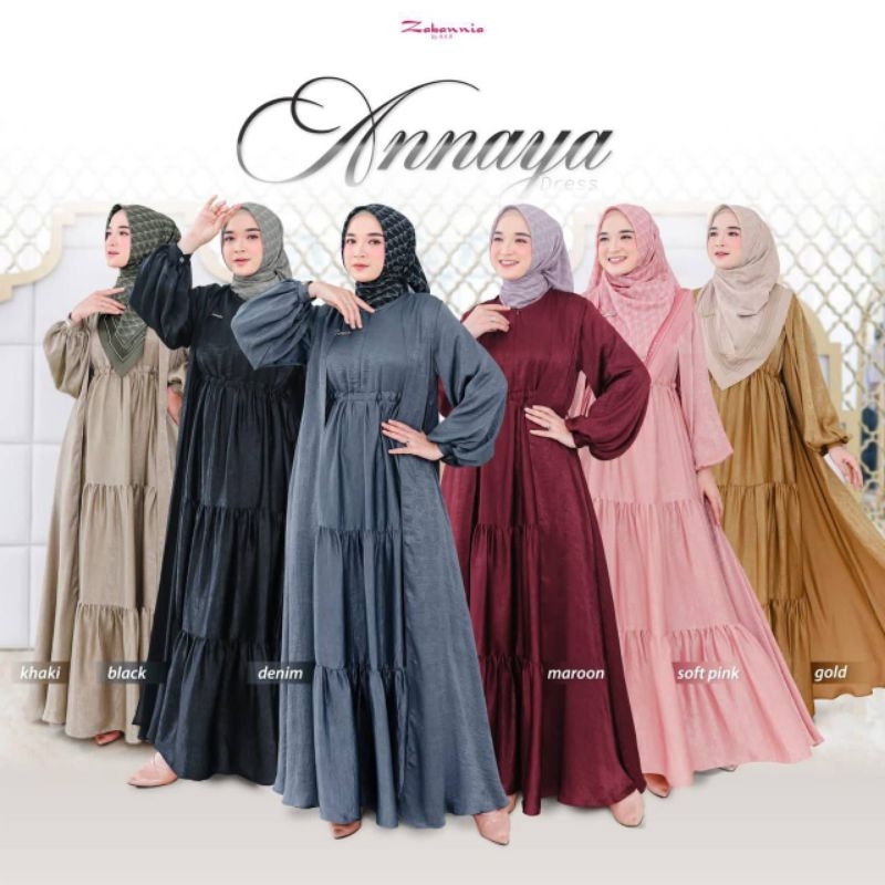 RIHAIA | Annaya Dress Set Outer &amp; Voal by Zabannia