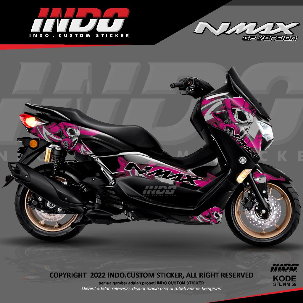 decal nmax new tengkorak stiker nmax old murah kode SFL NM 59