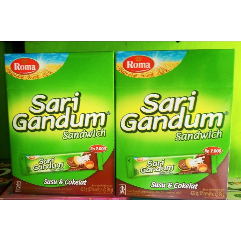 

Sari Gandum Sandwich 1 box isi 12 pcs (packing kardus)