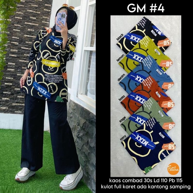 Setelan kaos GM #4 bahan combad adem nyaman by fatiha