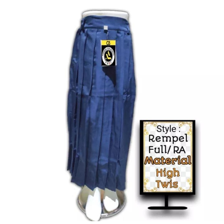 rok biru dongker sd rempel full rok biru panjang sd/mi/madrasah bahan high twist