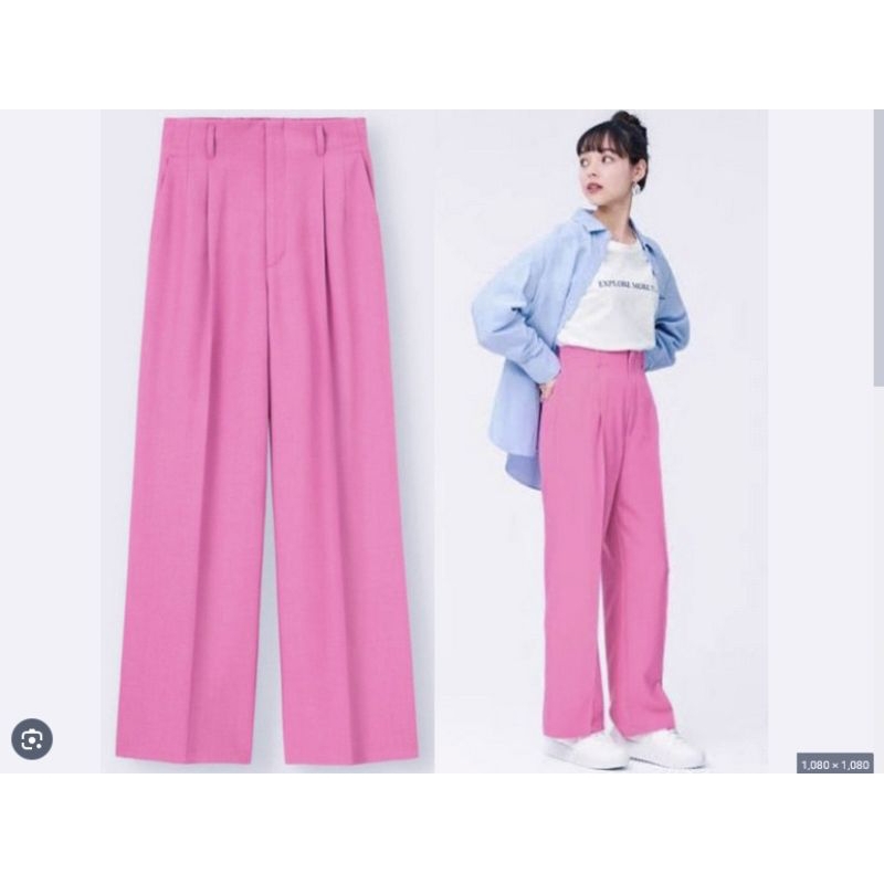 GU STRAIGHT PANTS PINK