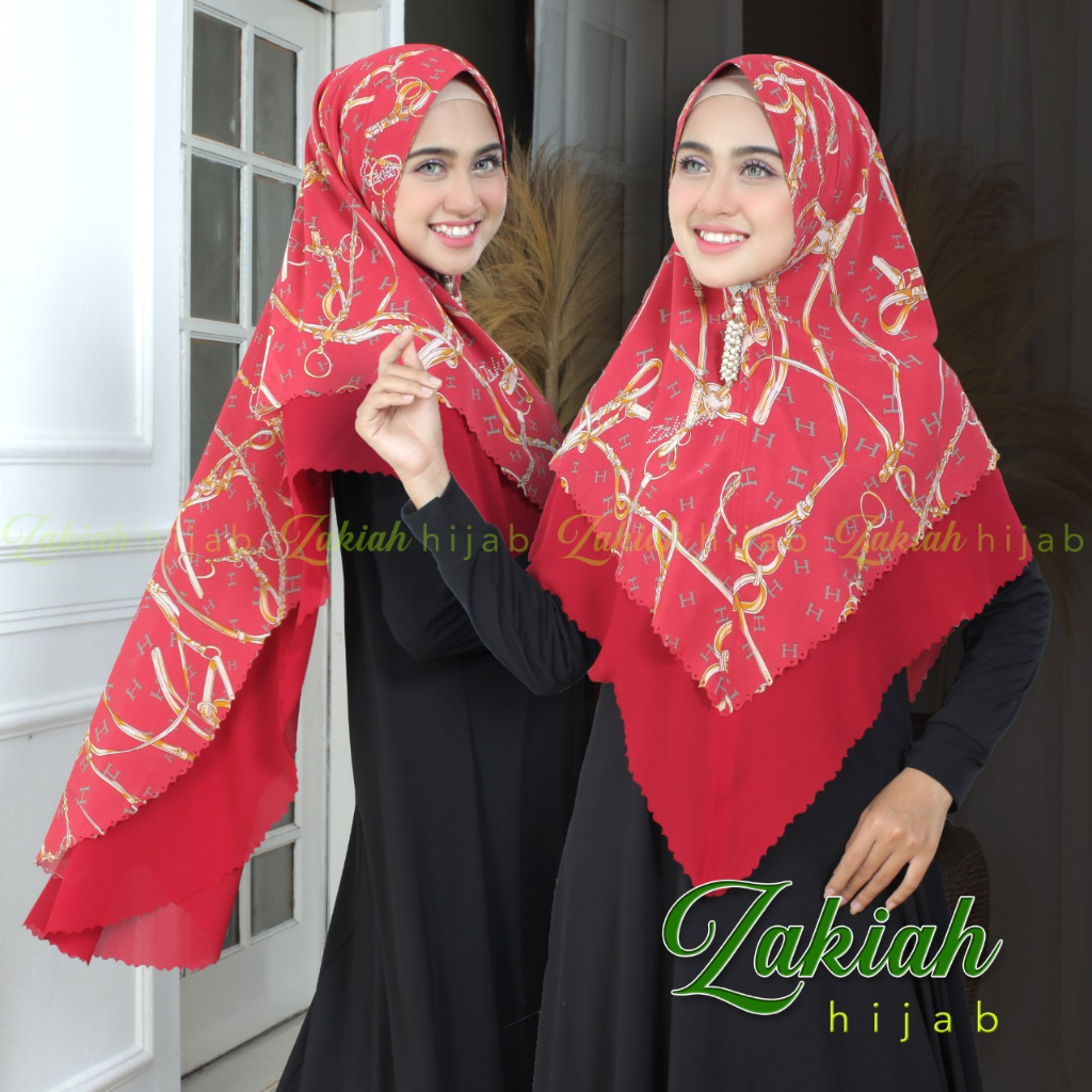 Khimar Motif H Laser - Original Brand Zakiah Hijab