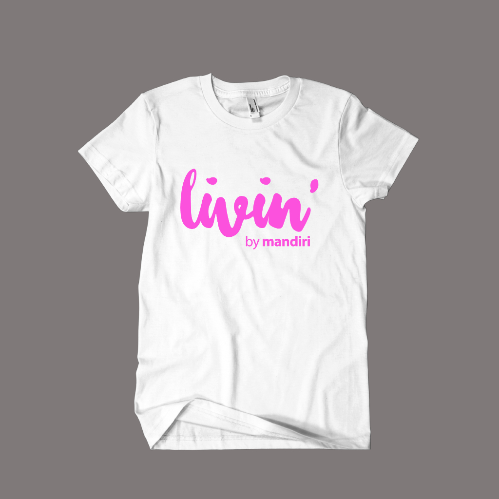 KAOS MANDIRI | KAOS MANDIRI NEW | KAOS LIVIN FONT SABLON PINK