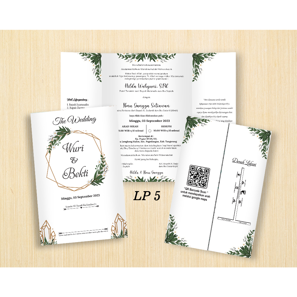 Undangan Pernikahan Lipat Tiga Ngunduh Mantu