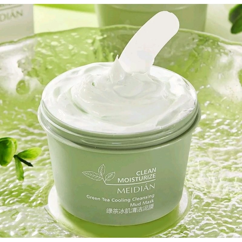 MEIDIAN Green Tea Clay Mud Mask // Masker wajah green tea ORI