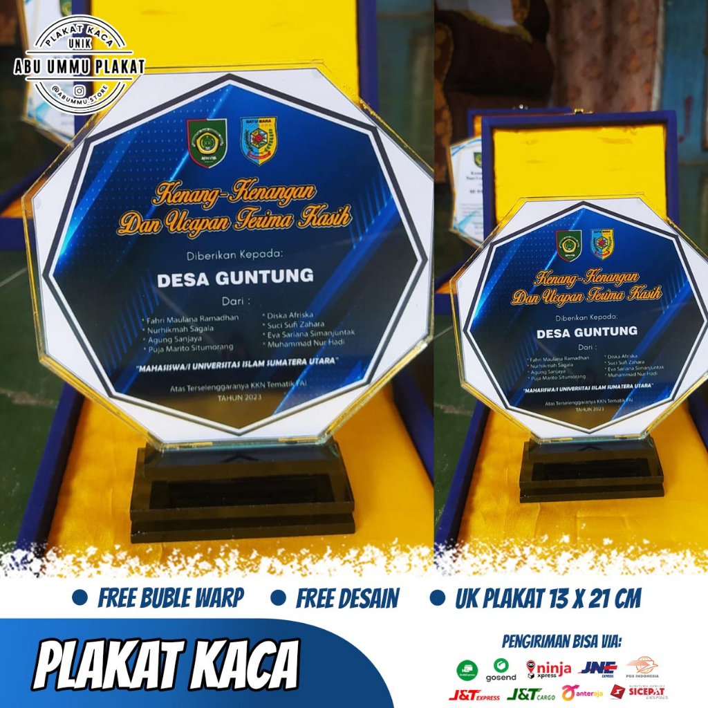 AbummuPlakat, Plakat, Plakat Unik, Thropy, Cinderamata, Plakat Murah, Plakat Kaca, Model plakat segi