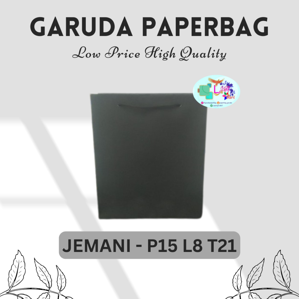 

Paper Bag Murah, Paperbag Hitam Polos Size Kecil Bahan Jemani 210gsm