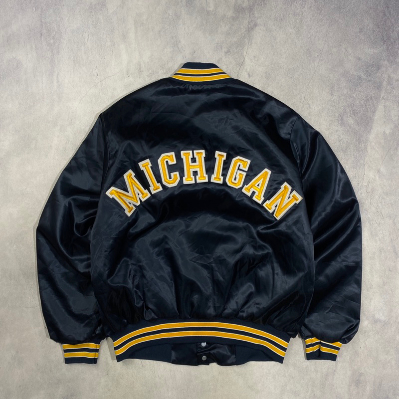 Vintage 90s Chalkline US Michigan Wolverines Varsity Jacket Casual Harrington Bomber Work Jacket