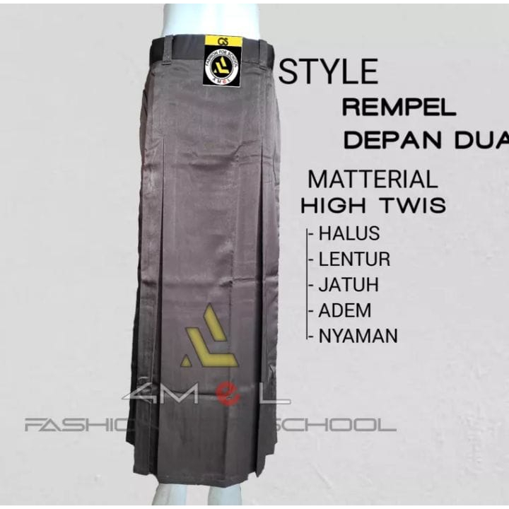 ROK pramuka SMP/SMA /madrasah stanawiya belah 2 rok pramuka span dua bahan high twist licin