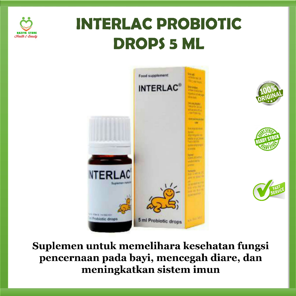 INTERLAC DROPS BAYI - Vitamin bayi Prebiotic 5 ml Vitamin Pencernaan Bayi