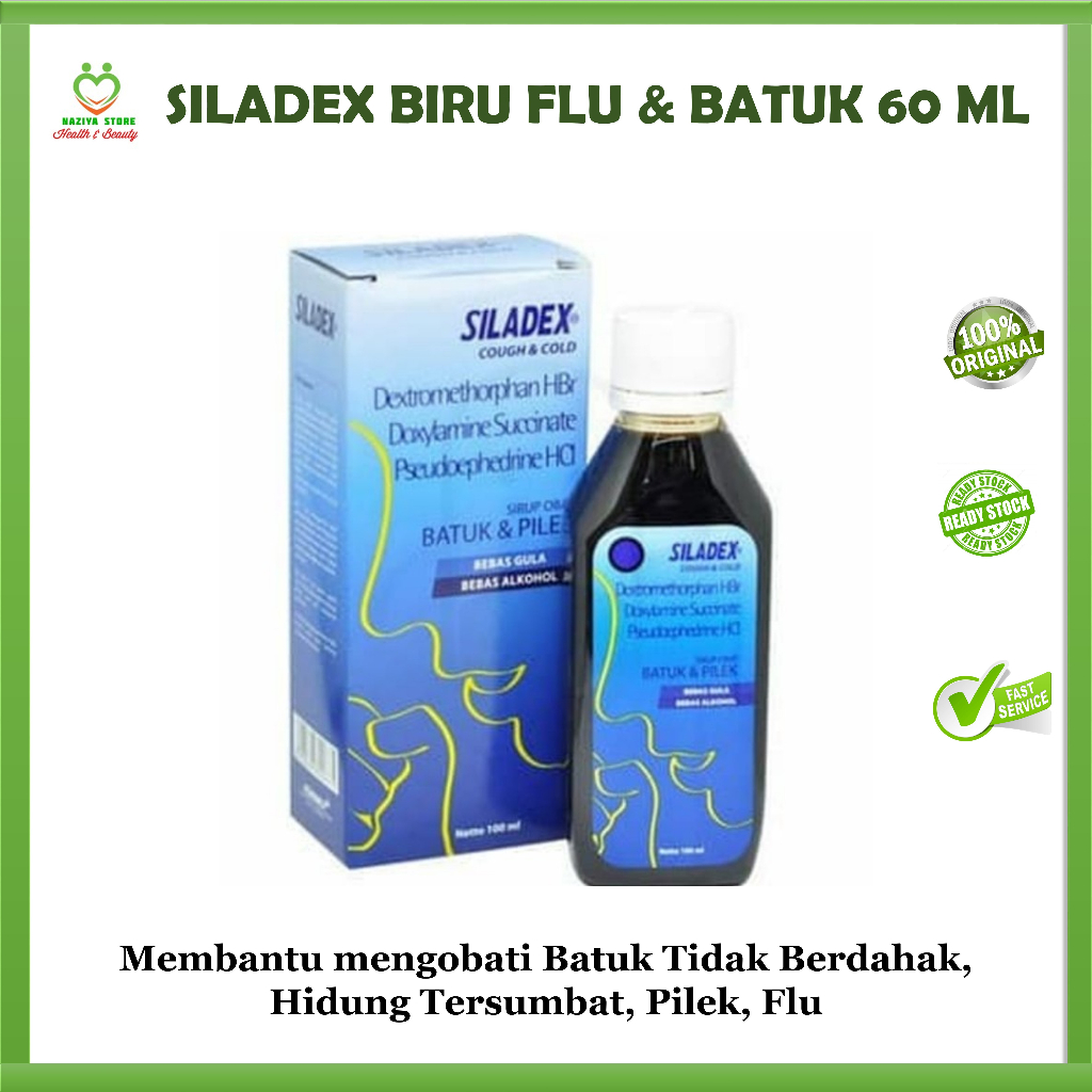 SILADEX BIRU 60 ML Obat Batuk Tidak Berdahak, Hidung Tersumbat, Pilek, Flu