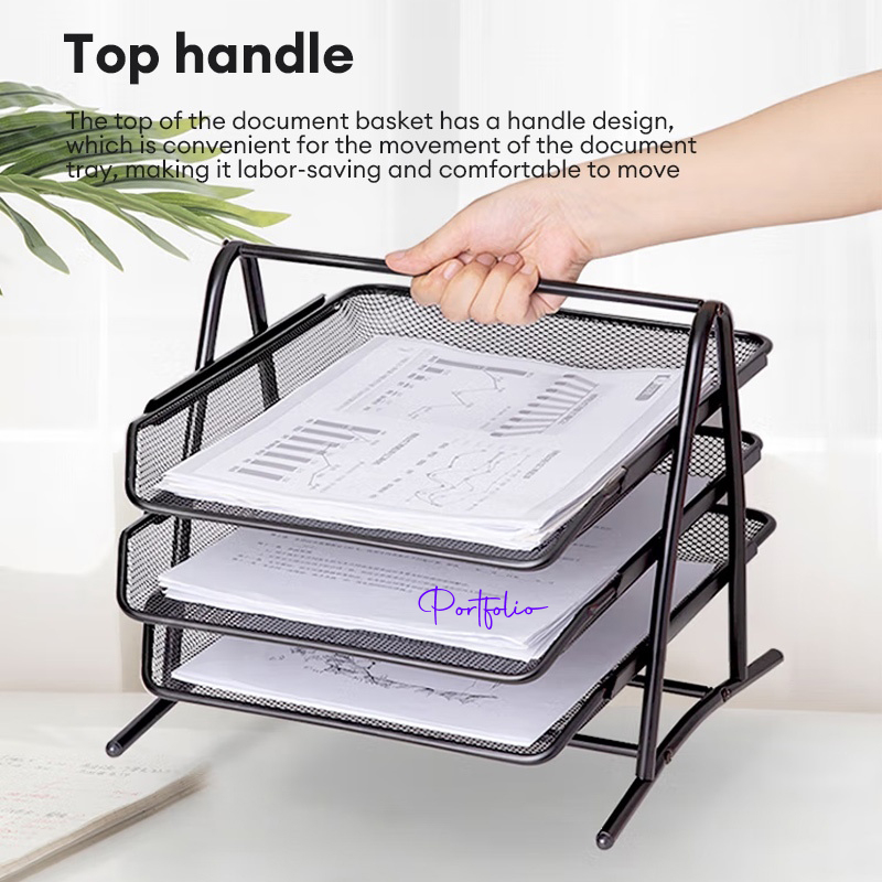 

Rak dokumen 3 susun / 2 susun DELI rak file Rak kertas Letter tray File tray besi