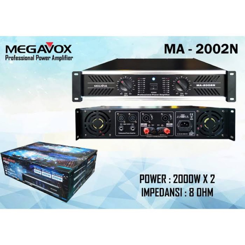 MEGAVOX POWER 2000 Watt Power 2 channel POWER AMPLI MEGAVOX MA 2000 N POWER 2000 Watt Power Amplifier 2000 Watt