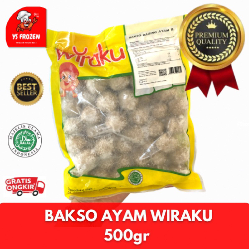 

WIRAKU BAKSO AYAM 500gr / BAKSO AYAM WIRAKU 500gr / Frozen Food / YS Frozen Food / Frozen Food Palembang