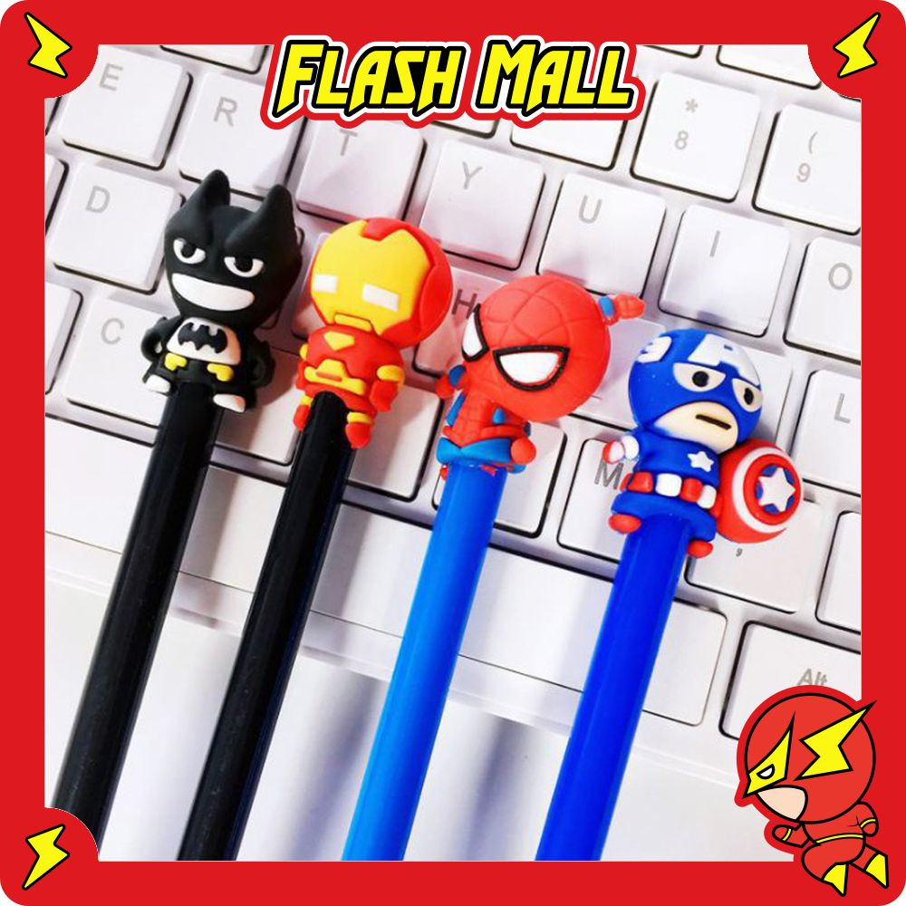

FLASHmall Pena Karakter SuperHero Gel Pulpen Karakter Pen Tinta Gel Lucu Alat Tulis Karakter Superhero 3D Murah Import S076