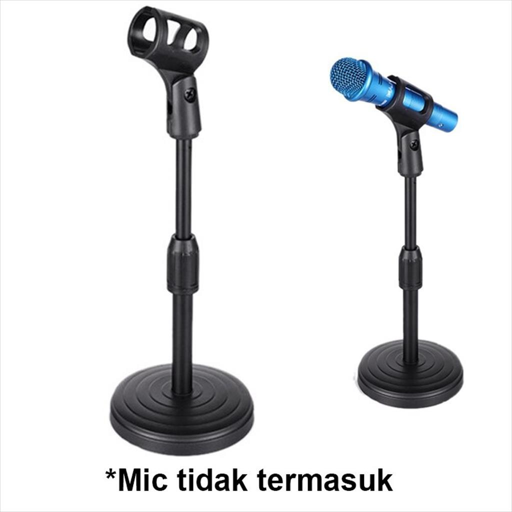 Stand Mic Holder - Stand Microphone Meja Universal Adjustable Mic/ Stand Metal 30 Cm DH 402