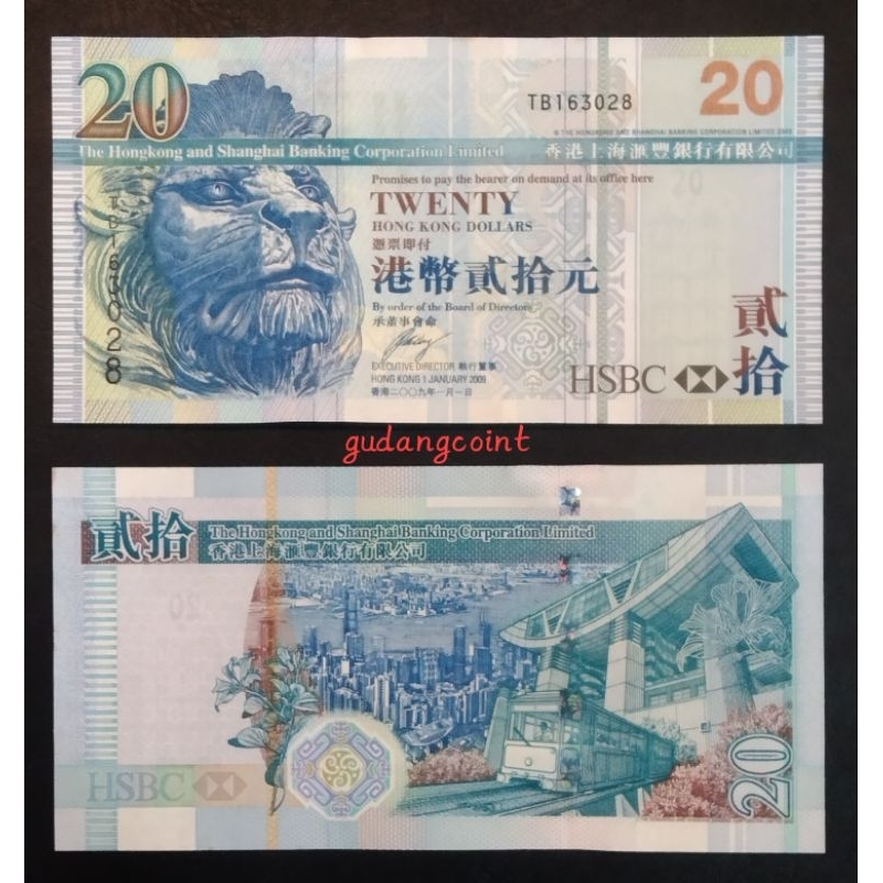 Hongkong 20 Dollar 2009 Uang kertas Asing