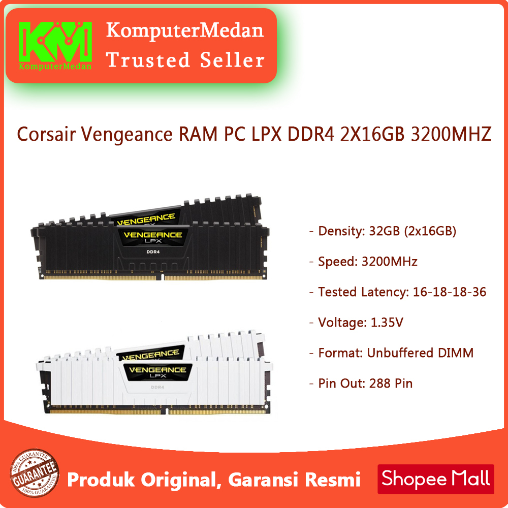 RAM Corsair Vengeance RAM PC LPX DDR4 2X16GB 3200MHZ