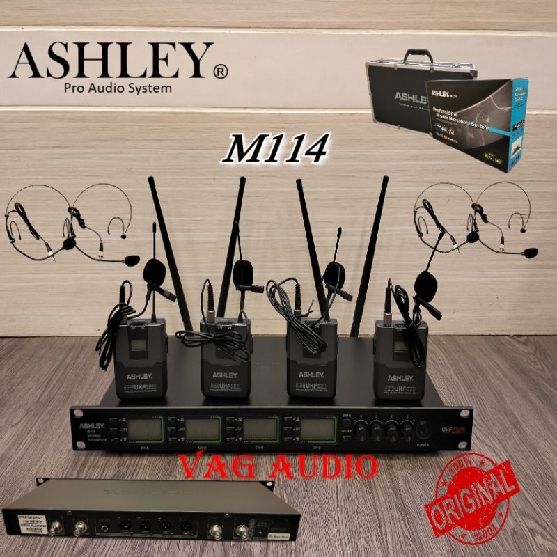 MIC WIRELESS ASHLEY M114, 4 MIC CLIP ON HEADSET