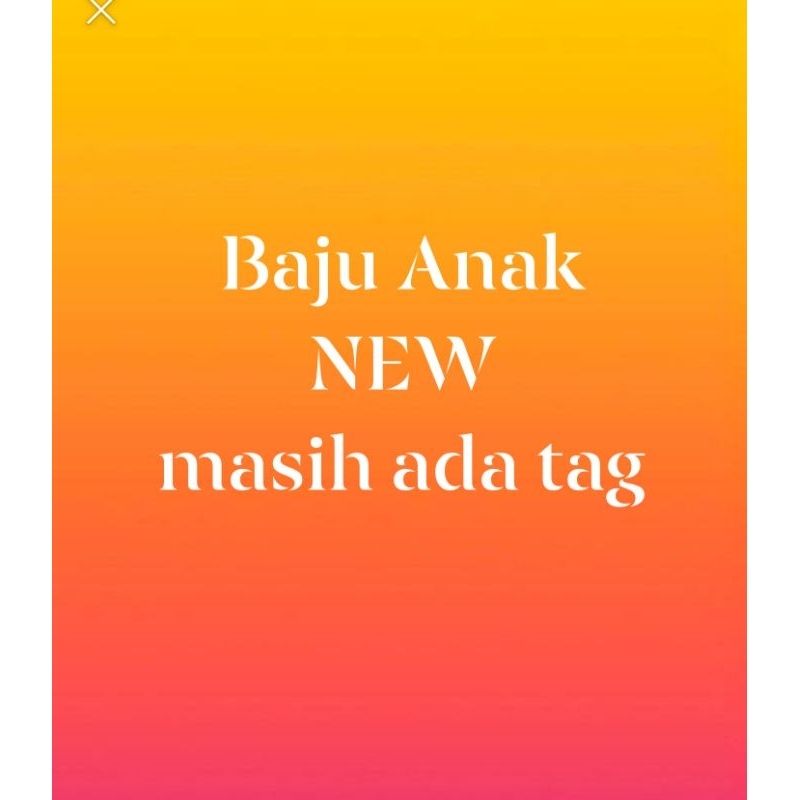 Baju Anak new (masih ada tag)