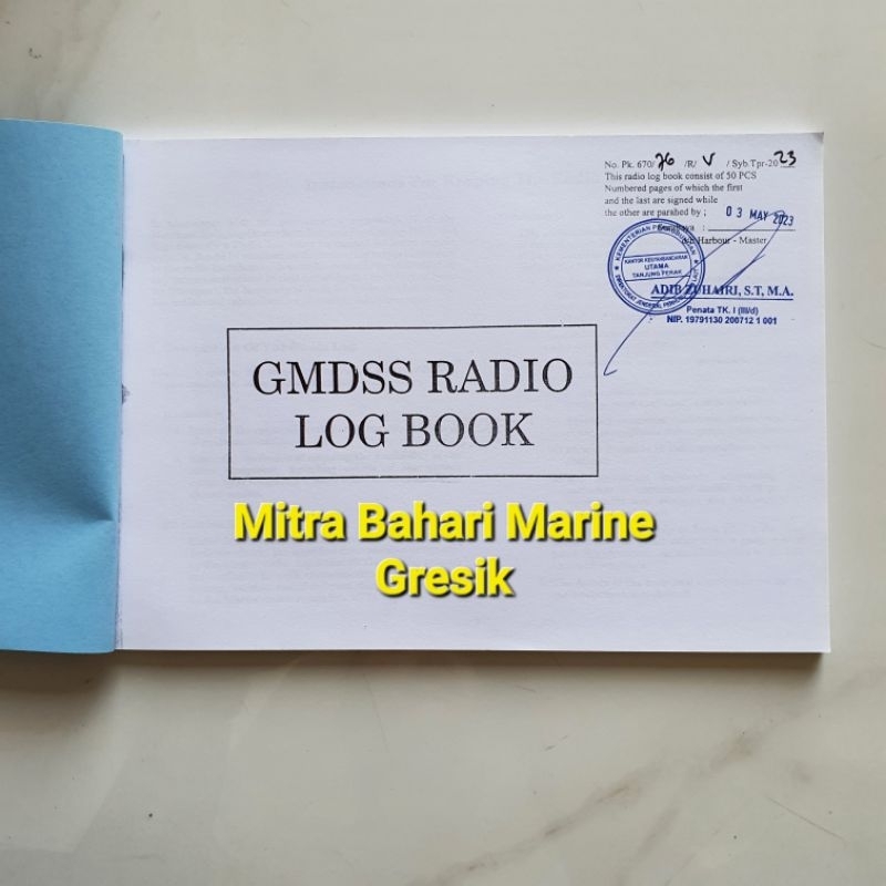 Buku Jurnal Radio GMDSS / GMDSS Radio Log Book Pengesahan Syahbandar