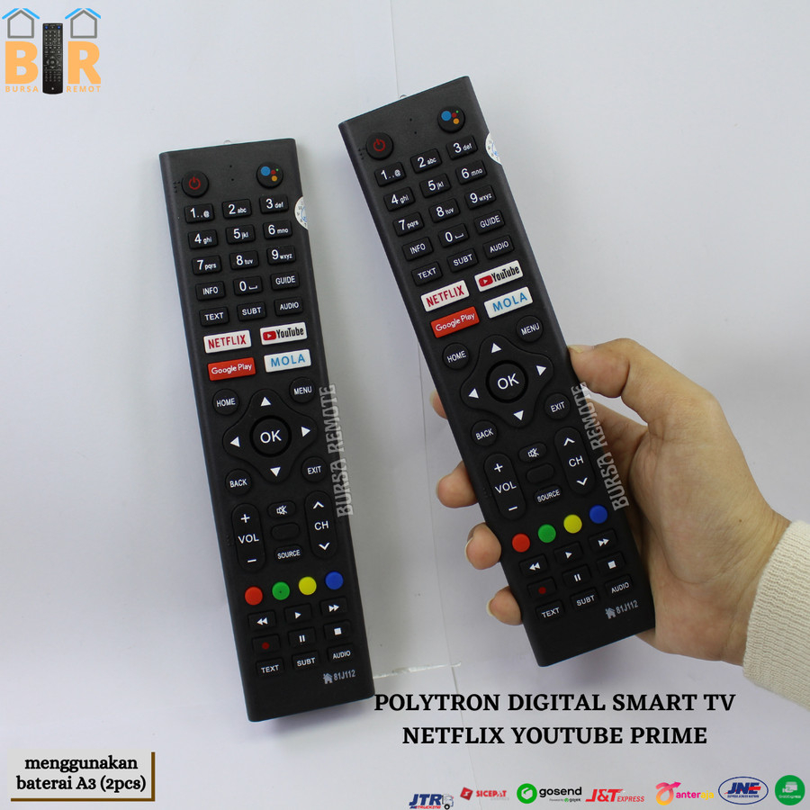 REMOT REMOTE POLYTRON SMART TV 81J112 ANDROID LED PLD 32BAG9953 PLD 43BAG9953