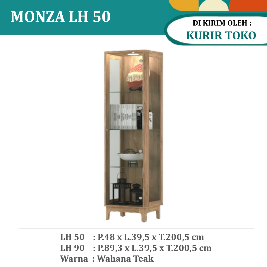 Lemari Hias Lemari Pajangan Kaca Jepang Bohemian Style Avanti Monza LH 50