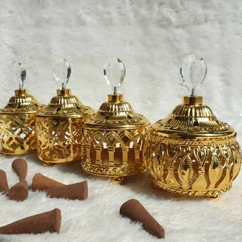 Mabkhara Gold Tempat Bakar Dupa Bukhur Emas Aesthetic Prafen Mabkhara Mini Tempat Bakaran Bukhur