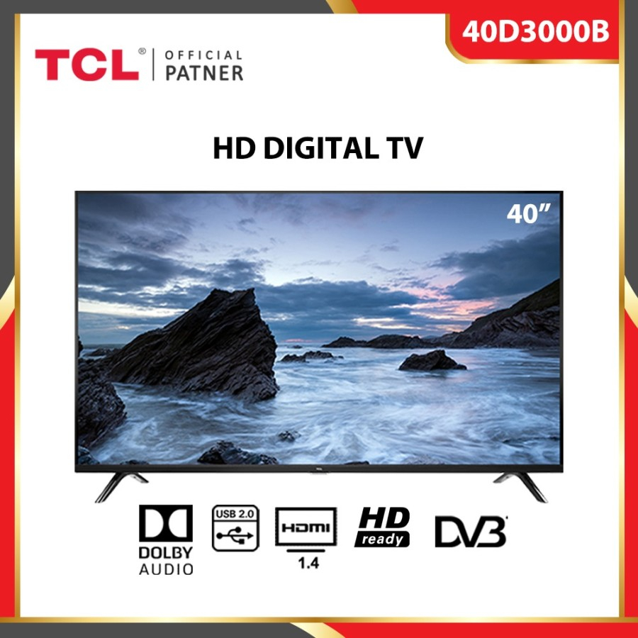 TCL TV Digital 40" 40D3000B Televisi Digital 40 Inch