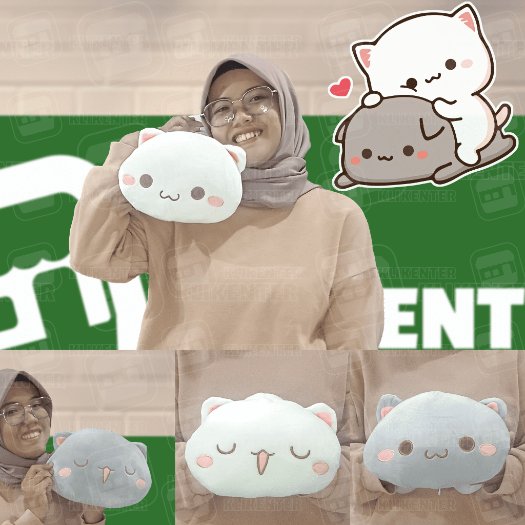 boneka peach goma mochi cat mitao kucing imut lucu couple viral