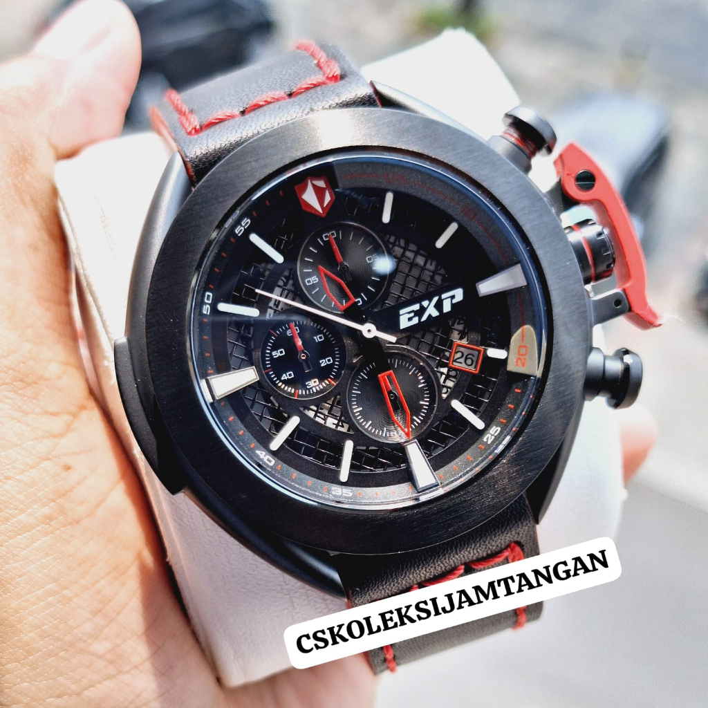 JAM TANGAN PRIA EXPEDITION E 3001 EXP 3001 E3001 BLACK RED ORIGINAL BERGARANSI