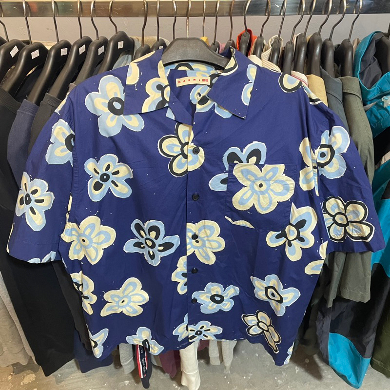 Shirt Oversize Open Collar Uniqlo x Marni SS22 Preloved Original