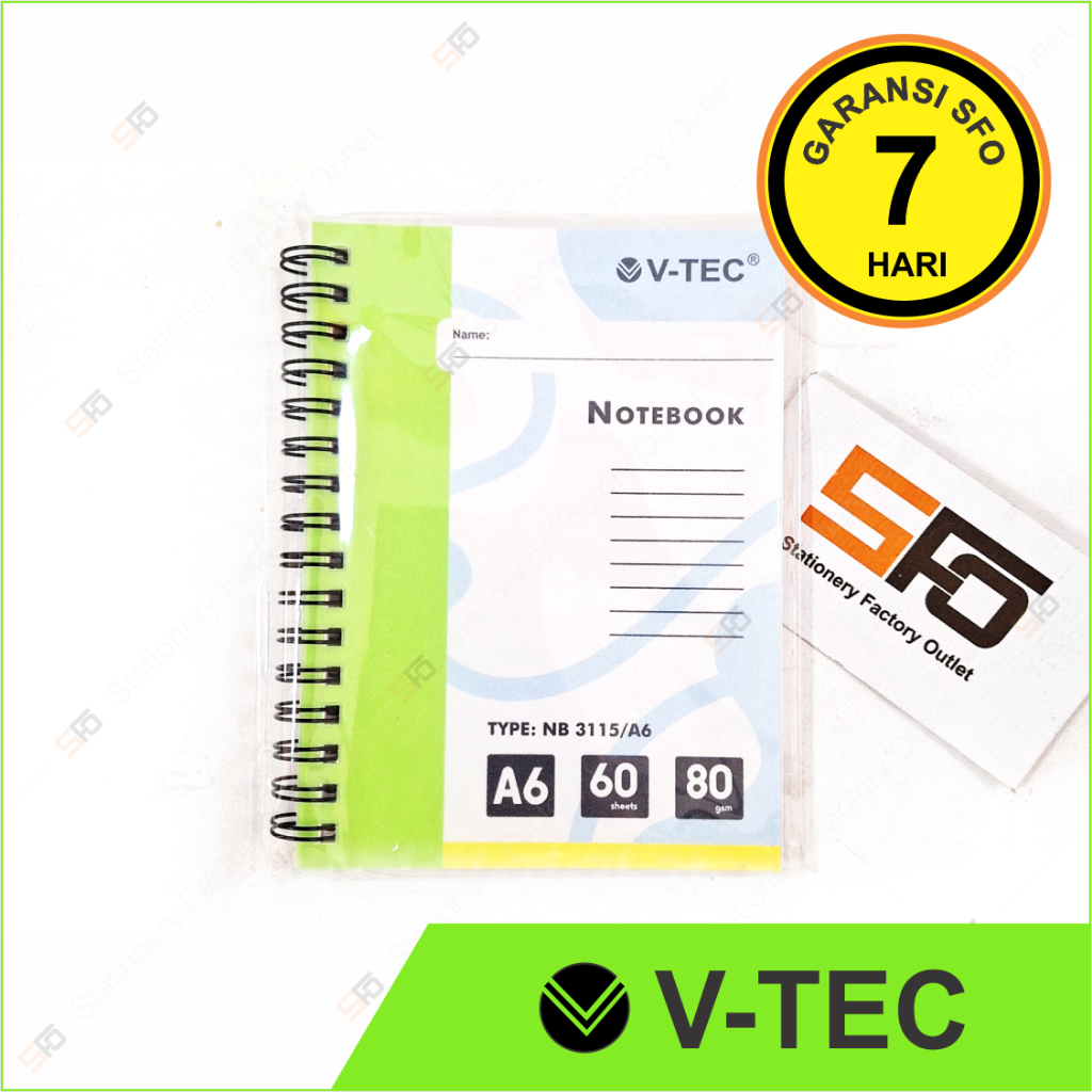 

Ruled Notebook A6 V-Tec NB-3115 - Diary Agenda Buku Catatan Bergaris - SFO Semarang Official