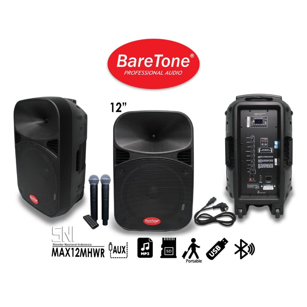 Baretone MAX15MHWR Speaker Aktif Portable 15 inch Kualitas Terbaik