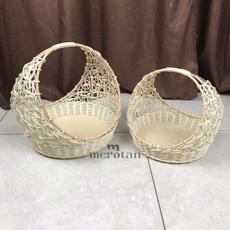Keranjang Hantaran Rotan Model Cincin (isi 2pcs) / Keranjang Seserahan Model Cincin / Keranjang Rota