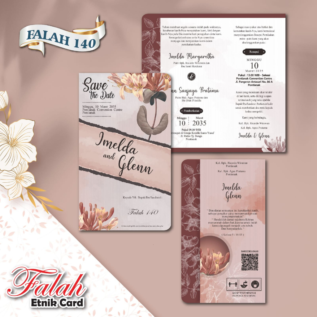 Blangko Undangan Pernikahan FALAH 140 wedding simple murah