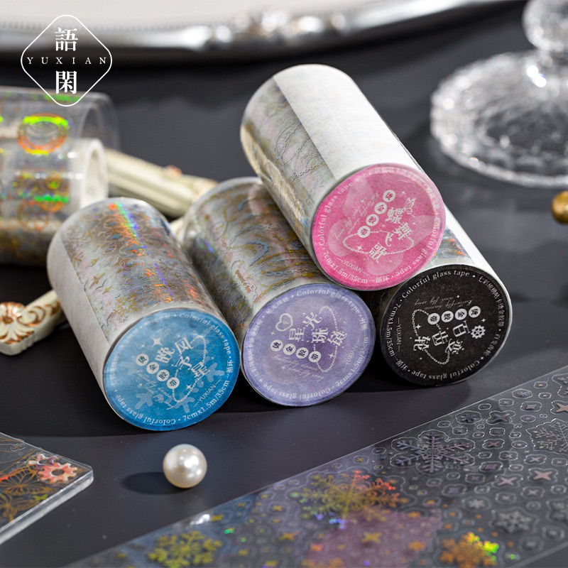 

washi tape transparan metalik 75 mm