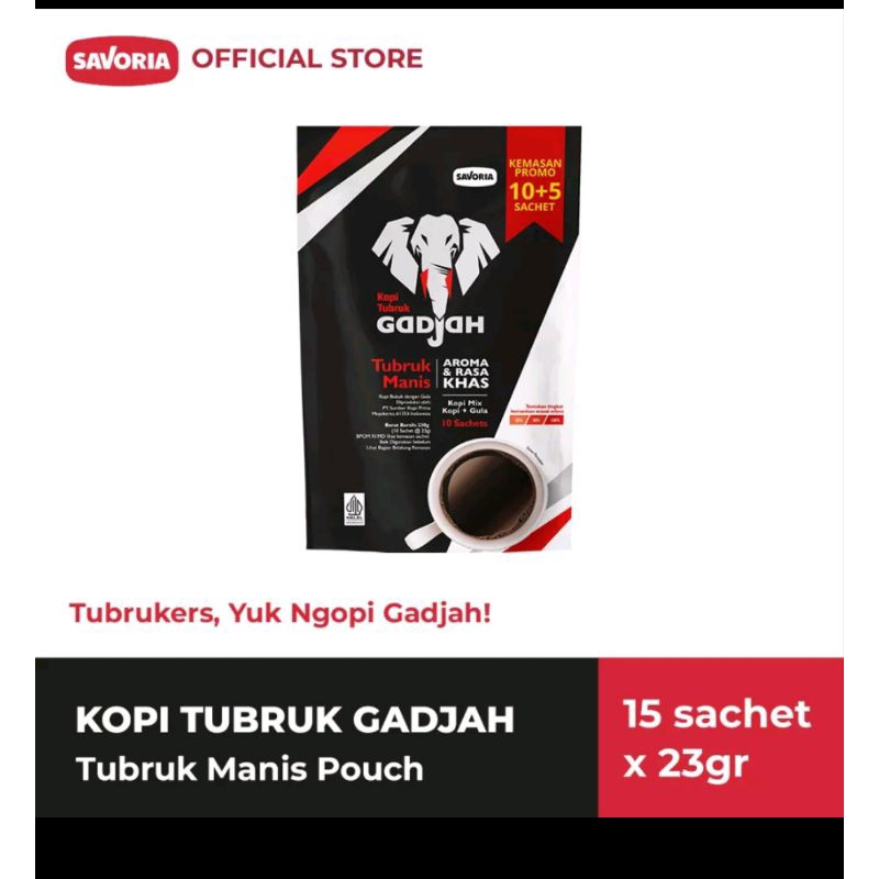 

Kopi Tubruk Gadjah Manis Pouch - Bubuk Kopi Hitam 15 Sachet x 23g