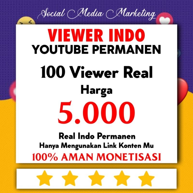 Viewer Youtube Permanen Real Indo | View Youtube Monetisasi - Bergaransi Non Drop