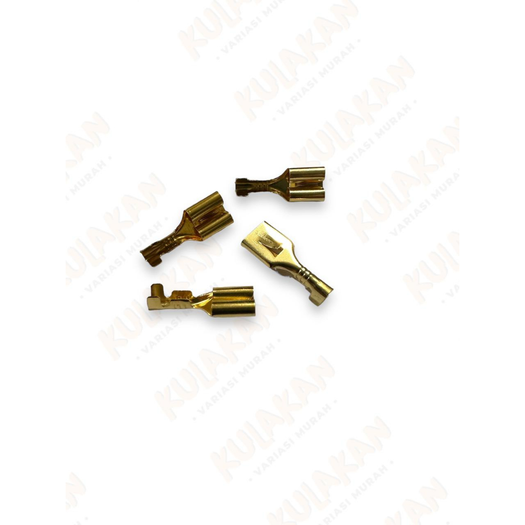 Terminal Skun Klakson Kabel Gepeng Female Cewek Kuningan Tembaga Aki