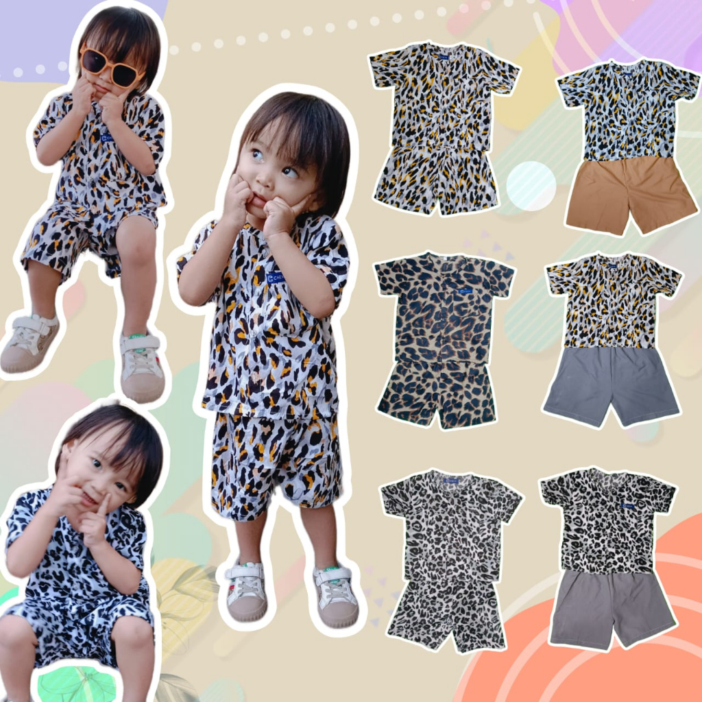 STELAN ANAK PEREMPUAN LAKI SET BAJU CEWEK COWOK SETELAN CEWE COWO PIYAMA LENGAN PENDEK MOTIF FASHION